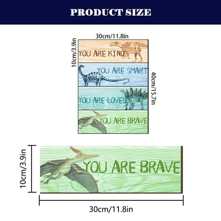 BCLONG 4 Sheets Dinosaur Wall Sticker Dinosaur Decorations Art Decor for Bedroom