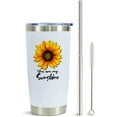 thumbnail image 2 of Sunflower Tumbler,Sunflower Tumbler with Lid and Straw,You are My Sunshine-Birthday Gifts for Women Mom Daughter Girlfriend Teenage Girls Bridesmaid,20 oz Travel Iced Coffee Cup Mug, 2 of 5