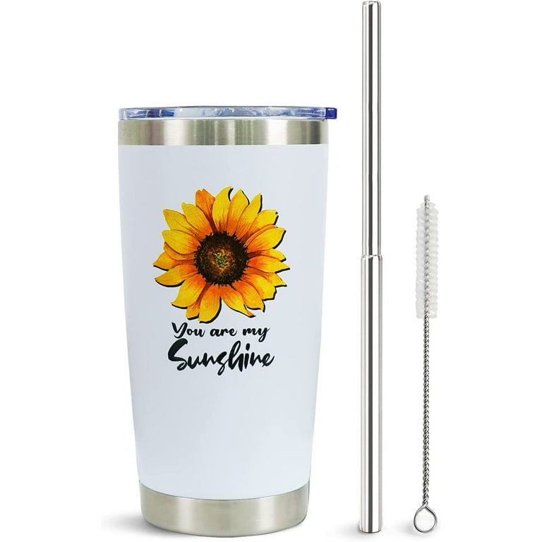 Sunshine Co. 20oz Glass Tumbler with Lid and Straw- Glass Cup with