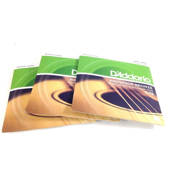 D'Addario Guitar Strings 3 Pack Acoustic EJ18 Heavy