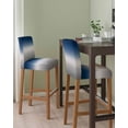thumbnail image 2 of Navy Blue Gray Ombre Bar Stool Covers Set of 6, Modern Gradient Abstract Art Stretch Washable Bar Chair Covers with Backs, Removable Pub Counter Height Chair Cover for Kitchen Dining Room Cafe, 2 of 7