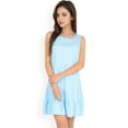 thumbnail image 7 of Women's Sleeveless Ruffle Hem Textured Shift Dress- Light Blue,Small, 7 of 7