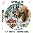 thumbnail image 3 of ZFLMY Squirrel Snow Bird Feeder Round Wooden Wall Clock Silent Mechanical Movement for Living Room Decor 10 Inches, Perfect for Home, Kitchen, Dorms, Everyday Gifting 10x10in, 3 of 8