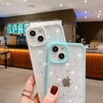 thumbnail image 4 of Compatible with iPhone 13 Case [Not Fit iPhone 13 Pro] for Women Girls,Soft Slim Fit Full-Around Protective Cute Clear Sparkly Bling Star Phone Case Glitter Cover for iPhone 13(6.1＂)-White, 4 of 9