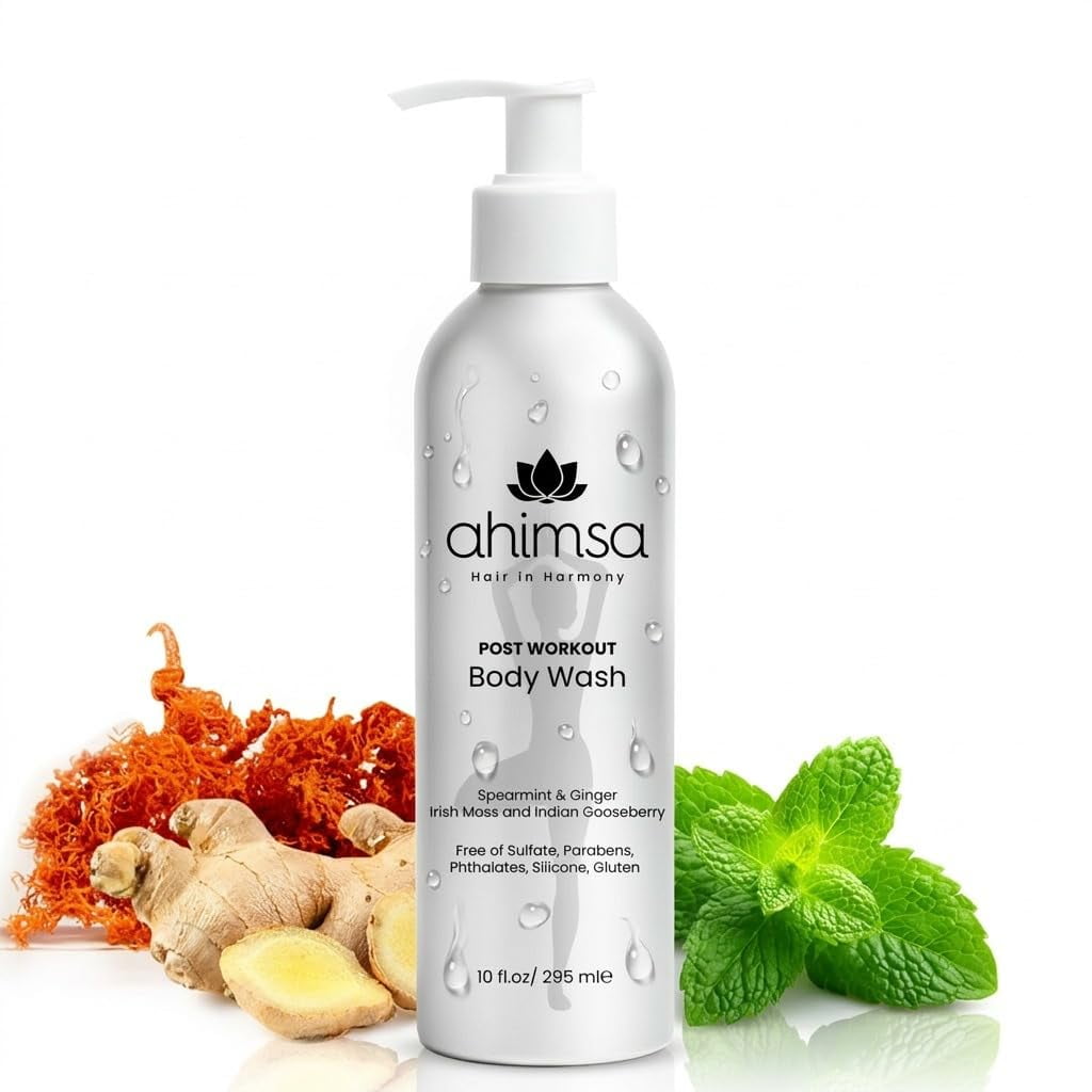 Ahimsa Gentle Body Wash, Spearmint & Ginger, Vegan, Natural Ingredients