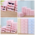 thumbnail image 3 of Storage Drawer Type Desktop Dresser Organizers for Cosmetics Pink Pp Material with Drawer Design 2Pcs, 3 of 4