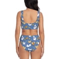 thumbnail image 3 of Kdxio Chicken Family Print Women's 2 Piece High Waisted Wrap Spaghetti Strap Summer Swimsuit Bikini Set-XX-Large, 3 of 7