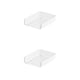 thumbnail image 4 of Seitruly Caja de almacenamiento apilable para el hogar, hebilla ajustable, organizador desordenado blanco seguro y práctico, Vertical verticales transparentes 2piezas, 4 of 6