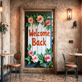 thumbnail image 5 of Wooden Door Themed Welcome Back Banner with Floral Leafy Elements Party Backdrop Background Decorations for Homecomings Reunions Gatherings and Celebrations, 5 of 7