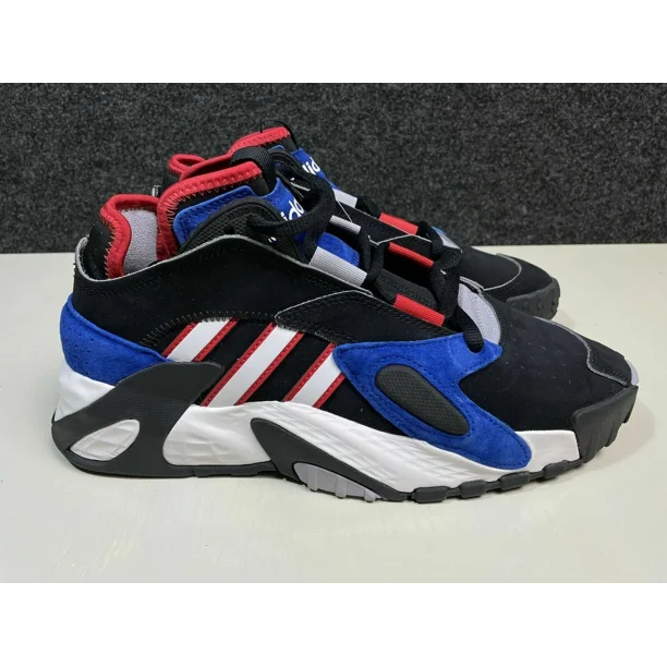 Adi-das Originals Streetball Leather Basketball Shoes Black Blue FV4836 Mens 7