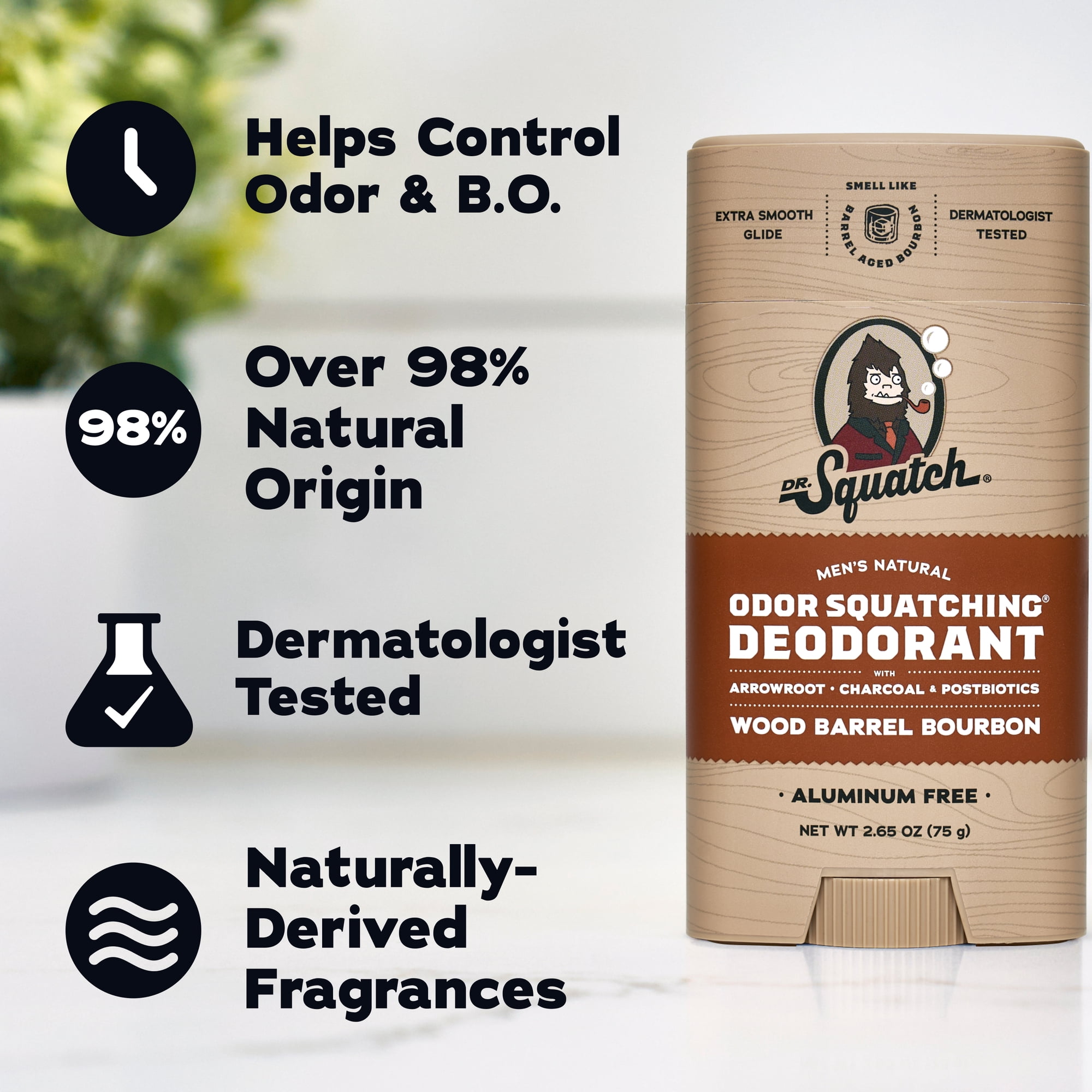 Dr. Squatch Mens Aluminum Free Deodorant Set, Natural Deodorant for Men, Fresh Falls + Wood Barrel Bourbon + Coconut Castaway, 2.65 oz, 3 Pack