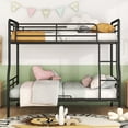 thumbnail image 4 of Harper & Bright Designs Full XL Over Queen Metal Bunk Bed, Convertible into 2 Separate Beds, Heavy-Duty Iron Bed Frame for Bedroom, Black, 4 of 11