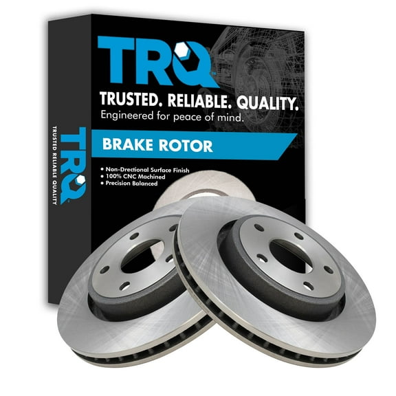 TRQ Front Brake Rotors Set Vented Fits Select 2006-2010 Jeep Commander 2005-2010 Grand Cherokee