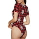 thumbnail image 2 of Balery Snowflakes On A Buffalo Plaid Body de cuello redondo de manga corta para mujer Tops de manga corta Tops básicos-Small, 2 of 7