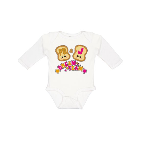 Inktastic Dream Team Peanut Butter and Jelly Boys or Girls Long Sleeve Baby Bodysuit