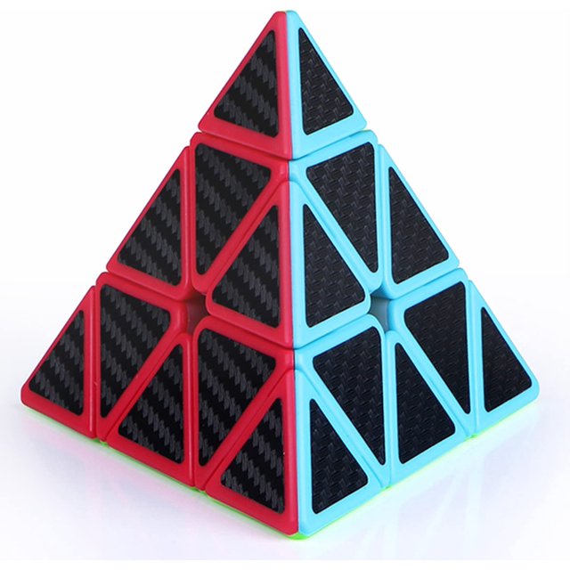 Cubo de velocidad piramidal 3x3x3 JM Cubo triangular Rompecabezas Cubo mágico fibra de carbono