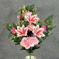 thumbnail image 1 of 1 Pc, 28 Inch Rose, Lily & Gladiolus Half Bush w/18 Stems Great For Larger Floral Arrangements & Memorial Work - Pink, 1 of 5