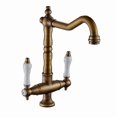 thumbnail image 1 of Basin mixer Antique kitchen faucet, 360 swivel, two handle sink faucet, high pressure mixer tap, brass high spout, 1 of 5