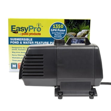 EasyPro EP1350 Submersible Mag Drive Pump For Ponds, Waterfalls, Streams, and Water Features. Reliable Quiet & Energy Efficient 1350 GPH Max Flow 1350 Gallons-Per-Hour