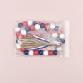 thumbnail image 6 of Zatoumnr Independence Day Decorations Independence Day Party Wooden Beaded Ornaments DIY Tassel Pendants Independence Day Decorations American Memorial Day Blue Red Star Party Supples, 6 of 7