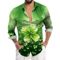 thumbnail image 2 of ZZHZGZ Fourth of July Mens Denim Shirts Long Sleeve Male St. Patricks's Day Long Sleeve Shirt Autumn Casual 3D Printing Hawaii Long Sleeve Shirts Tops Late July Pocket T Shirts for Men L, 2 of 4