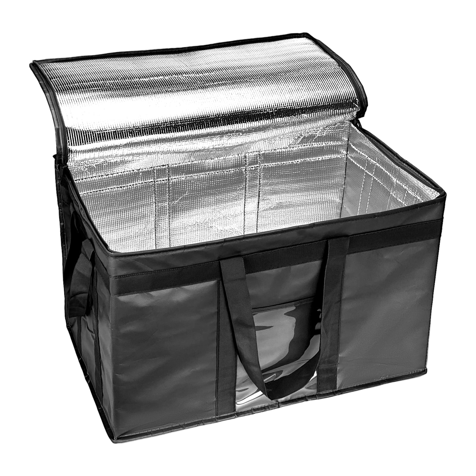 Yongzhenlite XXXL Large Collapsible Insulated Cooler Bag with Zipper Closure, Reusable Grocery Shopping Bag Keep Food Hot or Cold,Ideal for Catering,Grocery Transport,Black，Heavy Duty
