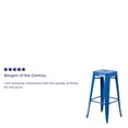 thumbnail image 5 of Flash Furniture 4 Pack Commercial Grade 30" High Backless Blue Metal Indoor-Outdoor Barstool with Square Seat, 5 of 14