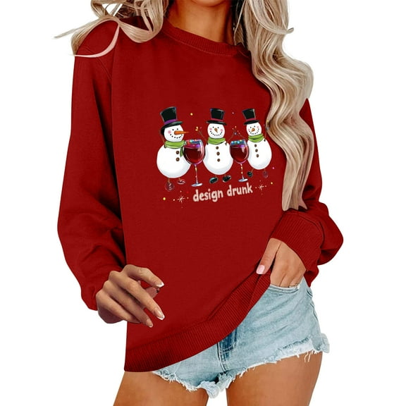 Fall Saving Talove Long Sleeve Shirts for Women Graphic Printed Sweatshirt Women Fall Clothes Pullover Basic Sweatshirt Womens Tops Fall Colors Christmas Shirts