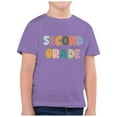 thumbnail image 1 of AJIWYH Chemises d'Uniforme pour Tout-Petits, T-Shirt Décontracté à Manches Courtes Col Rond Imprimé Mode Rentrée des Classes pour Filles de 3-4 Ans, Violet, 1 of 3