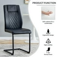 thumbnail image 3 of Sumdeal Modern Dining Chairs Set of 4 ,Metal Kitchen Chairs with PU Leather Padded Seat High Back ,4 Black Chairs with Black Leg, 3 of 6