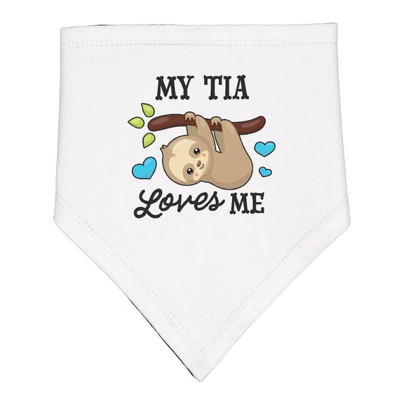Inktastic My Tia Loves Me with Sloth and Hearts Baby Bandana Bib