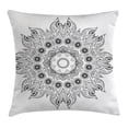 thumbnail image 1 of Mandala Decor Throw Pillow Cushion Cover, Ornate Arabesque Esoteric Figure Esoteric Oriental Chakra Ritual Art Print, Decorative Square Accent Pillow Case, 24 X 24 Inches, Black White, by Ambesonne, 1 of 1