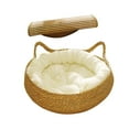 thumbnail image 4 of Cesta para cama de gato, casa para mascotas, suministros para mascotas, tablero rascador resistente al desgaste para gatos de verano Almohada blanca 38x13cm, 4 of 9