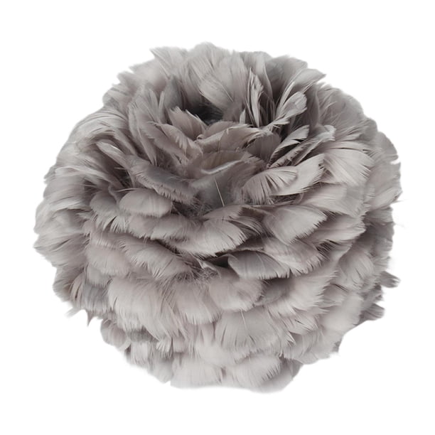 Pantalla de lámpara de plumas, accesorio novedoso nórdico, cubierta de luz, pantalla colgante para lámpara Gris de 30 cm