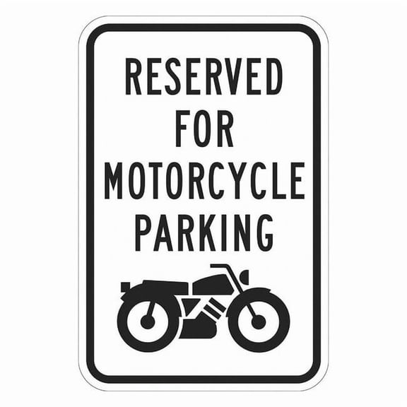 Lyle Motorcycle Parking Sign,18" x 12, T1-1192-EG_12x18 T1-1192-EG_12x18