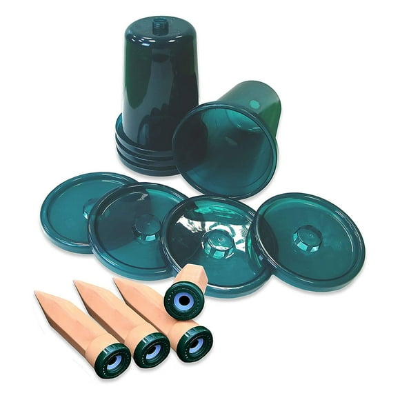Bio Green HCPS4 Trousse de Système d'Arrosage Automatique pour Plantes de Jardin, Ensemble de 4 Gobelets et Piquets