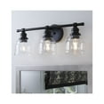 thumbnail image 3 of Ambrose Collection Three-Light Farmhouse Matte Black Clear Glass Bath Vanity Light, 3 of 7