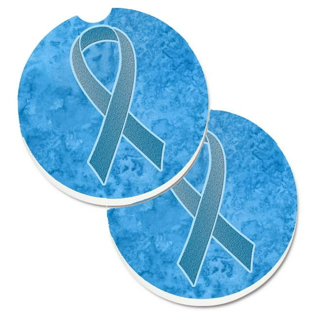 Ruban Bleu pour la Sensibilisation au Cancer de la Prostate Ensemble de 2 Tasses Porte-Auto Sous-Verre