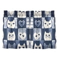 thumbnail image 7 of Yayeee Kitchen Curtains Tier Pair Light Filtering 27"x36" Rod Pocket Short Cafe Window Panel, Blue Cats and Hearts, 7 of 7