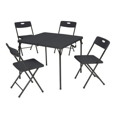 Buy Mainstays 5 Piece Resin Plastic Card Table And Four Chairs Set