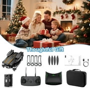 Drone with 4K Camera VR, FPV Drone Quadcopter with Brushless Motor, Headless Mode, Optical Flow, Altitude Hold, Foldable Mini Drone for Adults/Kids, Black