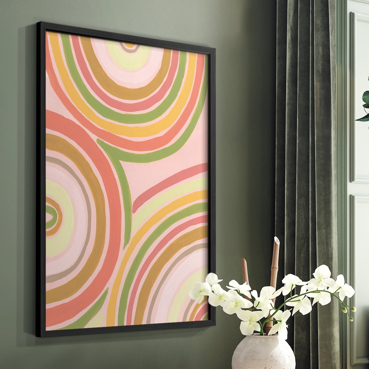 Abstract Rainbow II in Paper Solid Wood 8 x 10 Framed Print