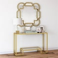 thumbnail image 5 of Pemberly Row Traditional 47" Brass Finish Metal/Glass Console Table, 5 of 7