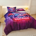 thumbnail image 7 of Koniroom Gamer Comforter Sets Full Size for Boys, Kids Room Decor Soft Reversible Gaming Comforter Set, 3 Pieces All Season Bedding Set, Black Purple, 7 of 7