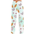 thumbnail image 3 of Domuza Easter Pajama Pants for Men Bunny Print Drawstring Wide Leg Pants Sleepwear Trousers Lounge Pajama Bottoms Watermelon Red L, 3 of 3
