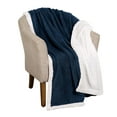 thumbnail image 4 of BNM Fleece Sherpa Reversible Lattice Blanket, King, Navy Blue, 4 of 8