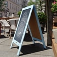 thumbnail image 4 of Flash Furniture Canterbury 40" x 20" Vintage Wooden A-Frame Magnetic Indoor/Outdoor Chalkboard Sign, Freestanding Double Sided Extra Large Message Board, Robin Blue, 4 of 12