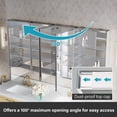 thumbnail image 4 of ANGELES HOME 72 in. x 32 in. Copper-Free Mirror Medicine Cabinet with 4 Doors, Recessed or Surface Mount, 12 Adjustable Glass Shelves, 4 of 14
