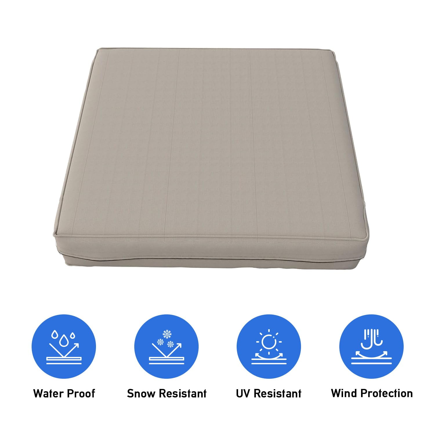 Covers&All Sofa Slipcovers – Waterproof Couch Cushion Covers for Patio Furniture, Pack of 2, Beige
