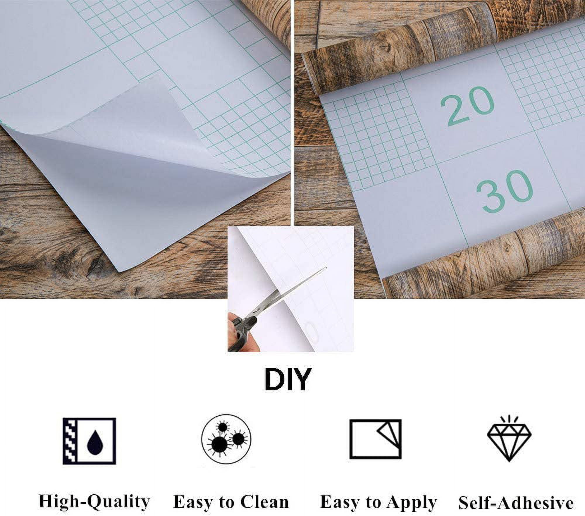 UMIGGEE 17.5-in x 393-in Wood Plank Grain Wallpaper Yellow and Brown Faux Self Adhesive Peel and Stick Wallpaper Wallpaper Removable Wood Contact Paper Home Decorative Furniture Wall Covering